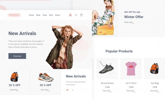 ecommerce website preview clothing and apparel